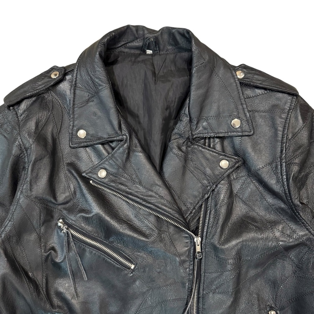 Harley Davidson Patchwork Leather Moto Jacket - image 3